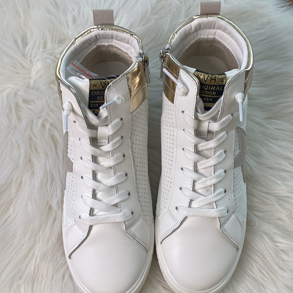 Vintage Havana Val High White/Gold/Silver Glitter High Top Shoes size 7 - Picture 2 of 10
